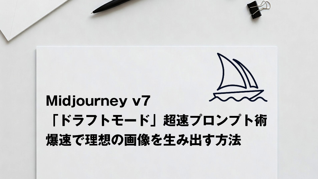 Midjourney v7「ドラフトモード」超速プロンプト術｜爆速で理想の画像を生み出す方法