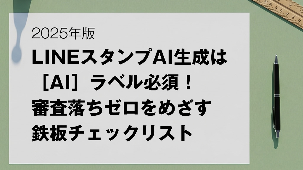 2025年版 LINEスタンプAI生成は［AI］ラベル必須！審査落ちゼロをめざす鉄板チェックリスト