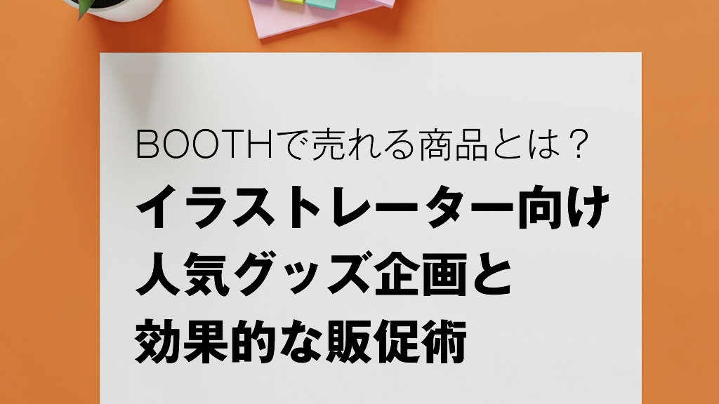 BOOTHで売れる商品とは？イラストレーター向け人気グッズ企画と効果的な販促術